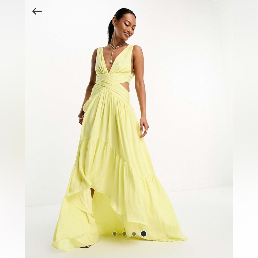 lemon bridesmaid dresses asos Elegant High Neck A-line Satin Boho Wedding Dress with Long Sleeves fo –  formalgowns main image 0